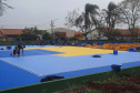 Governo do Paraná inicia projeto-piloto de instalação de pisos em quadras esportivas em Jandaia do Sul