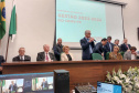 posse do novo presidente do Conselho Regional de Medicina Veterinária, Adolfo Yoshiaki Sasaki, nesta segunda-feira, na Fetaep