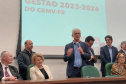 posse do novo presidente do Conselho Regional de Medicina Veterinária, Adolfo Yoshiaki Sasaki, nesta segunda-feira, na Fetaep