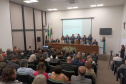 posse do novo presidente do Conselho Regional de Medicina Veterinária, Adolfo Yoshiaki Sasaki, nesta segunda-feira, na Fetaep