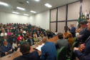 posse do novo presidente do Conselho Regional de Medicina Veterinária, Adolfo Yoshiaki Sasaki, nesta segunda-feira, na Fetaep