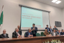 posse do novo presidente do Conselho Regional de Medicina Veterinária, Adolfo Yoshiaki Sasaki, nesta segunda-feira, na Fetaep