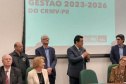 posse do novo presidente do Conselho Regional de Medicina Veterinária, Adolfo Yoshiaki Sasaki, nesta segunda-feira, na Fetaep