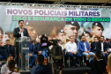 Governador Carlos Massa Ratinho Junior participa da cerimônia que marca a conclusão do treinamento dos novos policiais militares.