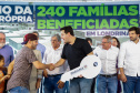 Governador Carlos Massa Ratinho Jr inaugura 240 apartamentos, dos quais 166 receberam subsídio do Governo do Estado, totalizando R$ 2,5 milhões de investimento.