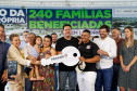 Governador Carlos Massa Ratinho Jr inaugura 240 apartamentos, dos quais 166 receberam subsídio do Governo do Estado, totalizando R$ 2,5 milhões de investimento.