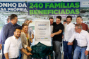 Governador Carlos Massa Ratinho Jr inaugura 240 apartamentos, dos quais 166 receberam subsídio do Governo do Estado, totalizando R$ 2,5 milhões de investimento.
