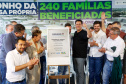 Governador Carlos Massa Ratinho Jr inaugura 240 apartamentos, dos quais 166 receberam subsídio do Governo do Estado, totalizando R$ 2,5 milhões de investimento.
