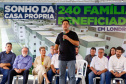 Governador Carlos Massa Ratinho Jr inaugura 240 apartamentos, dos quais 166 receberam subsídio do Governo do Estado, totalizando R$ 2,5 milhões de investimento.