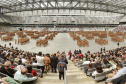 Curitiba, 12 de setembro de 2023 - O governador Carlos Massa Ratinho Jr. participa da formatura de soldados da Polícia Militar do Paraná na Ligga Arena.