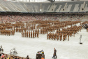 Curitiba, 12 de setembro de 2023 - O governador Carlos Massa Ratinho Jr. participa da formatura de soldados da Polícia Militar do Paraná na Ligga Arena.