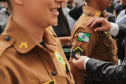 Curitiba, 12 de setembro de 2023 - O governador Carlos Massa Ratinho Jr. participa da formatura de soldados da Polícia Militar do Paraná na Ligga Arena.