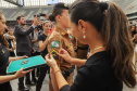 Curitiba, 12 de setembro de 2023 - O governador Carlos Massa Ratinho Jr. participa da formatura de soldados da Polícia Militar do Paraná na Ligga Arena.