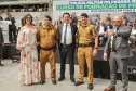 Curitiba, 12 de setembro de 2023 - O governador Carlos Massa Ratinho Jr. participa da formatura de soldados da Polícia Militar do Paraná na Ligga Arena.