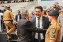 Curitiba, 12 de setembro de 2023 - O governador Carlos Massa Ratinho Jr. participa da formatura de soldados da Polícia Militar do Paraná na Ligga Arena.