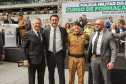 Curitiba, 12 de setembro de 2023 - O governador Carlos Massa Ratinho Jr. participa da formatura de soldados da Polícia Militar do Paraná na Ligga Arena.