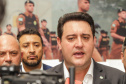 Curitiba, 12 de setembro de 2023 - O governador Carlos Massa Ratinho Jr. participa da formatura de soldados da Polícia Militar do Paraná na Ligga Arena.