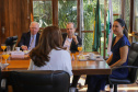 Curitiba, 19 de setembro de 2023 - A primeira dama, Luciana Saita Massa, recebe a visita de Rosália Vargas, presidente da Ciência Viva de Portugal.