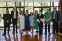 Curitiba, 19 de setembro de 2023 - A primeira dama, Luciana Saita Massa, recebe a visita de Rosália Vargas, presidente da Ciência Viva de Portugal.