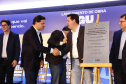 O governador Carlos Massa Ratinho Junior participou nesta terça-feira (19) do evento de início das obras de ampliação do Aeroporto Internacional de Foz do Iguaçu – Cataratas, no Oeste