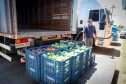 A Ceasa de Curitiba envia nesta quarta-feira (11) 12  toneladas de alimentos para Rio Negro e União da Vitória, cidades atingidas pelas chuvas e cheias nos rios no último final de semana.  