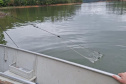  LEGENDA: Equipe do Instituto Água e Terra apreendeu mais de 250 metros de rede para pesca e identificou o parcelamento de terras em Áreas de Proteção Permanente na Represa do Capivari.