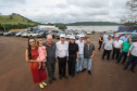 O governador em exercício Darci Piana participou nesta quinta-feira (23) da inauguração do Píer e do sistema Bioflocos da Alpha Fish, que iniciou em 2021 a produção de tilápia em tanques-rede em São Jorge D’Oeste, no Sudoeste do Estado.
