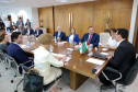  reunião entre o governador Carlos Massa Ratinho Junior e o chefe do governo regional, Jakub Chelstowkski, durante visita da comitiva polonesa à Curitiba. 