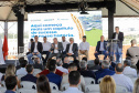 O governador Carlos Massa Ratinho Junior participou nesta quinta-feira (14) do lançamento da pedra fundamental do novo empreendimento do grupo J.Macêdo em Londrina, no Norte do Estado. 