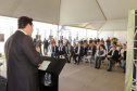 Carambeí, 13 de junho de 2024 - O governador Carlos Massa Ratinho Jr visita a nova fábrica de garrafas da Ambev, que está sendo construída em Carambeí, nos Campos Gerais.