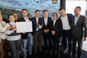 Carambeí, 13 de junho de 2024 - O governador Carlos Massa Ratinho Jr visita a nova fábrica de garrafas da Ambev, que está sendo construída em Carambeí, nos Campos Gerais.