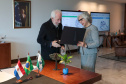 O governador em exercício Darci Piana recebe nesta terça-feira (16) a  Sra Maria Amarilla, Embaixadora do Paraguai.