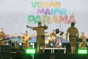 Banda da PMPR estreia no palco principal e anima público em Matinhos Foto: Geraldo Bubniak/AEN