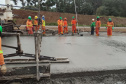primeiras placas de concreto da duplicação da PRC-466 entre Guarapuava e Palmeirinha