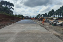 primeiras placas de concreto da duplicação da PRC-466 entre Guarapuava e Palmeirinha