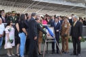 Governador Carlos Massa Ratinho Júnior participa da cerimônia de troca de comando da Polícia Militar do Paraná. O novo camandante-geral é o coronel Péricles de Matos. Ele substitui no cargo a coronel Audilene Dias Rocha.  -  Curitiba, 08/01/2019  -  Foto: José Fernando Ogura/ANPr