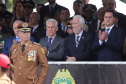 Governador Carlos Massa Ratinho Júnior participa da cerimônia de troca de comando da Polícia Militar do Paraná. O novo camandante-geral é o coronel Péricles de Matos. Ele substitui no cargo a coronel Audilene Dias Rocha.  -  Curitiba, 08/01/2019  -  Foto: José Fernando Ogura/ANPr