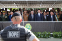 Governador Carlos Massa Ratinho Júnior participa da cerimônia de troca de comando da Polícia Militar do Paraná. O novo camandante-geral é o coronel Péricles de Matos. Ele substitui no cargo a coronel Audilene Dias Rocha.  -  Curitiba, 08/01/2019  -  Foto: José Fernando Ogura/ANPr