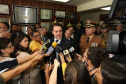 Governador Carlos Massa Ratinho Júnior participa da cerimônia de troca de comando da Polícia Militar do Paraná. O novo camandante-geral é o coronel Péricles de Matos. Ele substitui no cargo a coronel Audilene Dias Rocha.  -  Curitiba, 08/01/2019  -  Foto: Rodrigo Félix Leal