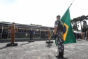 Governador Carlos Massa Ratinho Júnior participa da cerimônia de troca de comando da Polícia Militar do Paraná. O novo camandante-geral é o coronel Péricles de Matos. Ele substitui no cargo a coronel Audilene Dias Rocha.  -  Curitiba, 08/01/2019  -  Foto: Rodrigo Félix Leal