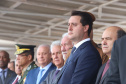 Governador Carlos Massa Ratinho Júnior participa da cerimônia de troca de comando da Polícia Militar do Paraná. O novo camandante-geral é o coronel Péricles de Matos. Ele substitui no cargo a coronel Audilene Dias Rocha.  -  Curitiba, 08/01/2019  -  Foto: Rodrigo Félix Leal