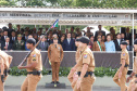 Governador Carlos Massa Ratinho Júnior participa da cerimônia de troca de comando da Polícia Militar do Paraná. O novo camandante-geral é o coronel Péricles de Matos. Ele substitui no cargo a coronel Audilene Dias Rocha.  -  Curitiba, 08/01/2019  -  Foto: Rodrigo Félix Leal