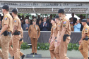 Governador Carlos Massa Ratinho Júnior participa da cerimônia de troca de comando da Polícia Militar do Paraná. O novo camandante-geral é o coronel Péricles de Matos. Ele substitui no cargo a coronel Audilene Dias Rocha.  -  Curitiba, 08/01/2019  -  Foto: Rodrigo Félix Leal