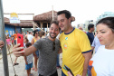 O governador Carlos Massa Ratinho Junior, caminhou na Orla de Matinhos e participou do lançamento das atividades esportivas na Operação Verão Paraná, com o Jogo dos Atletas, na arena multiuso. Foto: Rodrigo Felix Leal/ANPR