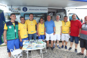 O governador Carlos Massa Ratinho Junior, caminhou na Orla de Matinhos e participou do lançamento das atividades esportivas na Operação Verão Paraná, com o Jogo dos Atletas, na arena multiuso. Foto: Rodrigo Felix Leal/ANPR