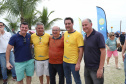 O governador Carlos Massa Ratinho Junior, caminhou na Orla de Matinhos e participou do lançamento das atividades esportivas na Operação Verão Paraná, com o Jogo dos Atletas, na arena multiuso. Foto: Rodrigo Felix Leal/ANPR
