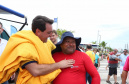 O governador Carlos Massa Ratinho Junior, caminhou na Orla de Matinhos e participou do lançamento das atividades esportivas na Operação Verão Paraná, com o Jogo dos Atletas, na arena multiuso. Foto: Rodrigo Felix Leal/ANPR
