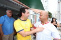 O governador Carlos Massa Ratinho Junior, caminhou na Orla de Matinhos e participou do lançamento das atividades esportivas na Operação Verão Paraná, com o Jogo dos Atletas, na arena multiuso. Foto: Rodrigo Felix Leal/ANPR