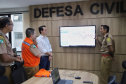 O governador Carlos Massa Ratinho Júnior visitou nesta segunda-feira (14) a estrutura da Coordenadoria Estadual de Proteção e Defesa Civil do Paraná. O órgão, localizado no Palácio Araucária, em Curitiba, faz o monitoramento dos eventos climáticos que ocorrem no Estado por meio do Centro Estadual de Gerenciamento de Riscos e Desastres (Cegerd).  -  Curitiba, 14/01/2019  - Foto: José Fernando Ogura/ANPr
