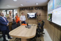 O governador Carlos Massa Ratinho Júnior visitou nesta segunda-feira (14) a estrutura da Coordenadoria Estadual de Proteção e Defesa Civil do Paraná. O órgão, localizado no Palácio Araucária, em Curitiba, faz o monitoramento dos eventos climáticos que ocorrem no Estado por meio do Centro Estadual de Gerenciamento de Riscos e Desastres (Cegerd).  -  Curitiba, 14/01/2019  - Foto: José Fernando Ogura/ANPr